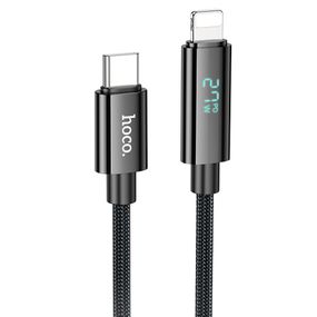 Дата кабель Hoco U125 Benefit 27W Type-C to Lightning with display (1.2m) Black
