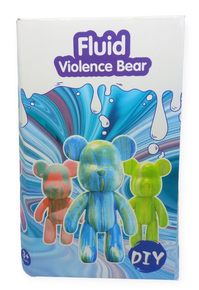 Мишка для раскраски 22,5 см разрисовка медведя DIY набор FluidViolence Bear флюидный медведь | Зображення 8