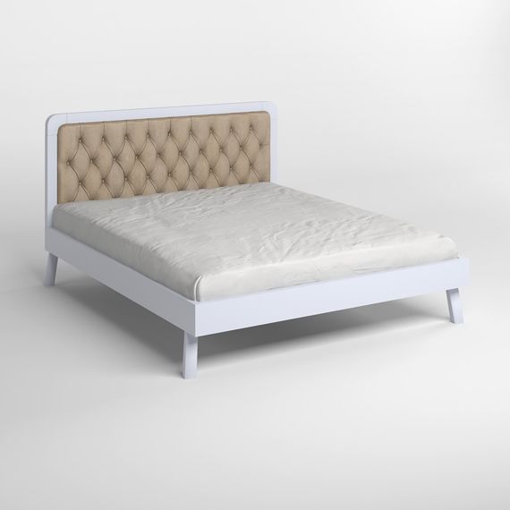 Двоспальне дерев'яне ліжко Mebigrand Токіо Сіро-блакитний (S2010R80B) /Аляска 23 (Бежевий) 160х190 см (MBG-4702) | Зображення 1