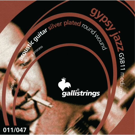Струни для акустичної гітари Gallistrings GSB11 (.011, .047), GYPSY JAZZ MEDIUM, Silver
