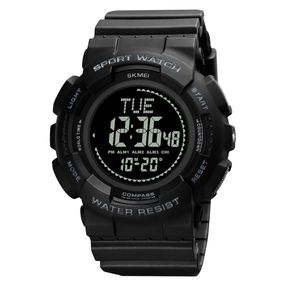 Чоловічий годинник Skmei 2077BK Black + Compass