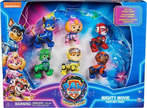 Щенячий Патруль Мегакіно 2023. Подарунковий набір із 6 фігурок. Paw Patrol Mighty Movie Toy Figures Gift Pack