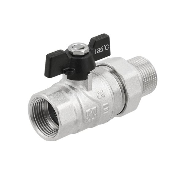 Кран кульовий з американкою Raftec BLACK PN40 ВЗ 3/4" метелик DRBS2 | Зображення 3