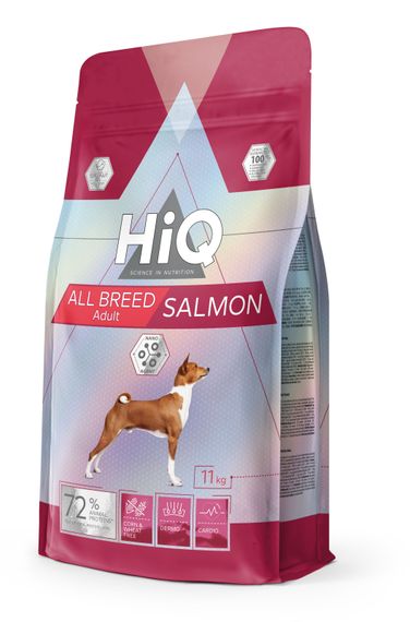Корм HiQ All Breed Adult Salmon сухий з лососем для дорослих собак усіх порід 11 кг