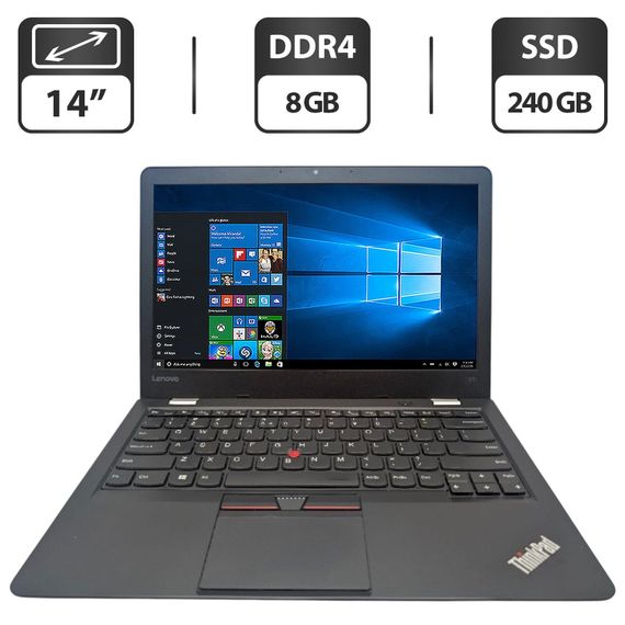 Ноутбук Lenovo ThinkPad 13 / 13.3" (1366x768) TN / Intel Core i3-7100U (2 (4) ядра по 2.4 GHz) / 8 GB DDR4 / 240 GB SSD / Intel HD Graphics 620 / WebCam б/у