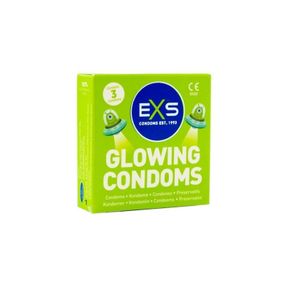 Презервативи, що світяться в темряві EXS Glowing веганські (ціна за 3 шт.)