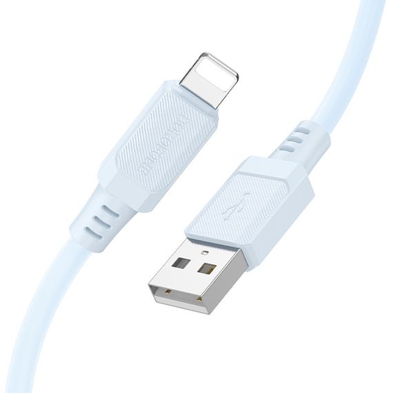 Дата кабель Borofone BX115 Lotto USB to Lightning 2.4A (1m) Blue | Зображення 3