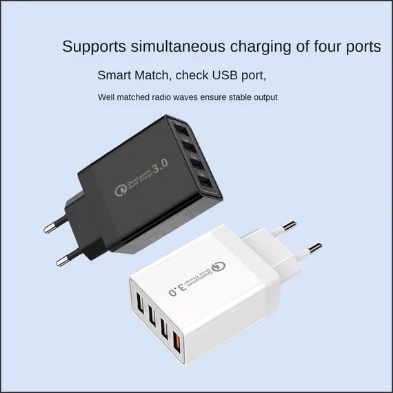 Блок живлення 4 port USB Charge зоряний пристрій Біла | Зображення 2