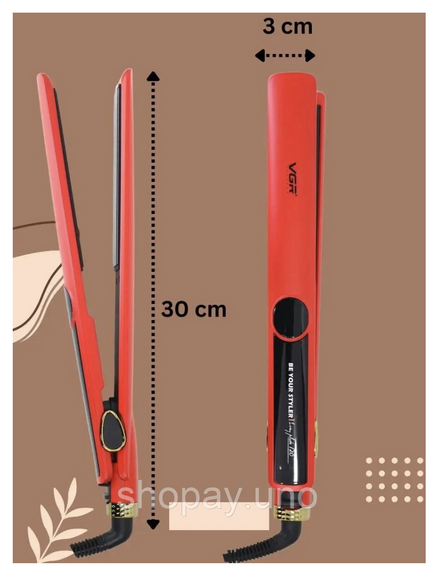 Щипцы для волос VGR V-518 с LED-дисплеем ∙ Выпрямитель VGR V-51 с турмалиновыми пластинами | Зображення 1