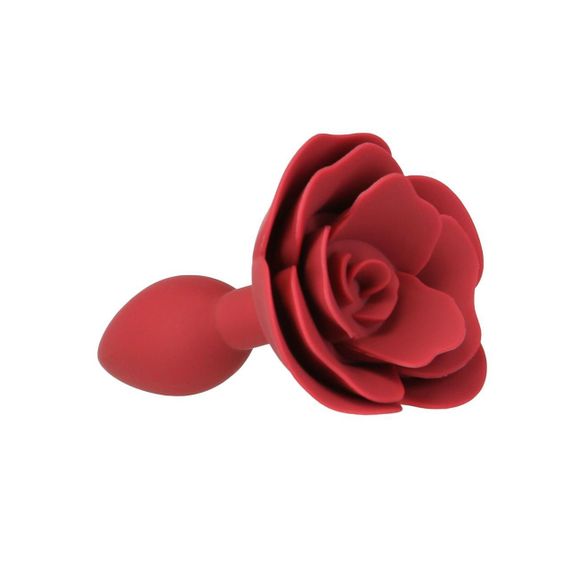 Силіконова анальна пробка Lux Active с розой - Red Rose Silicone Anal Plug Sex Aura