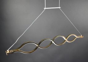 Люстра світлодіодна підвісна LED світильник для квартири на стелю лед 27444 Золото 30-110х6х122 см.