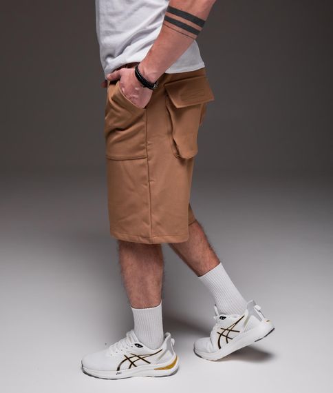 Мужские удлиненные свободные шорты с большими карманами RA2247, цвет бежевый, размер S | Зображення 2