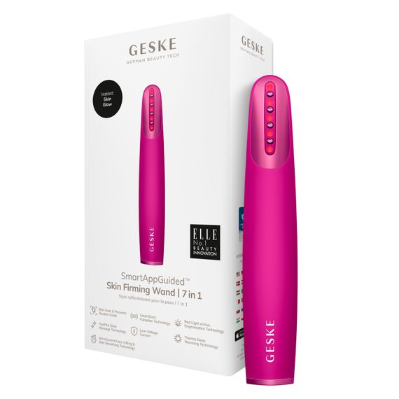 Пристрій для зміцнення і тонізації шкіри обличчя GESKE Skin Firming Wand 7в1 starlight, Малиновий