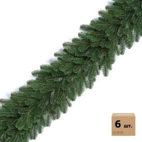 Хвойные гирлянды Lux литые зеленые (упаковка 6 штук по 1,2 м)