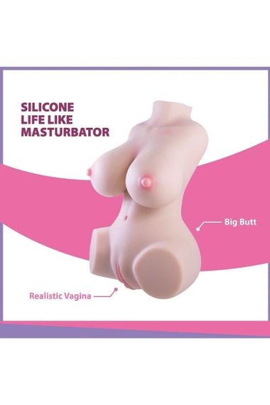 Мастурбатор торс 2 входи NMC Life Like вагін, анус і груди, 31 см Sex Aura | Зображення 3