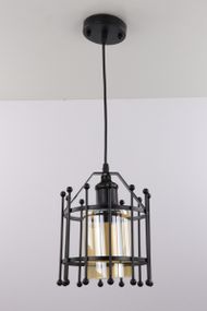 Люстра підвісна LOFT на 1 лампочку 25078 Чорний 35-90х19х19 см.