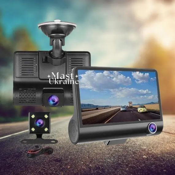 Автомобільний реєстратор 1080P FHD РК-екран 3 камера заднього огляду 170 | Зображення 4