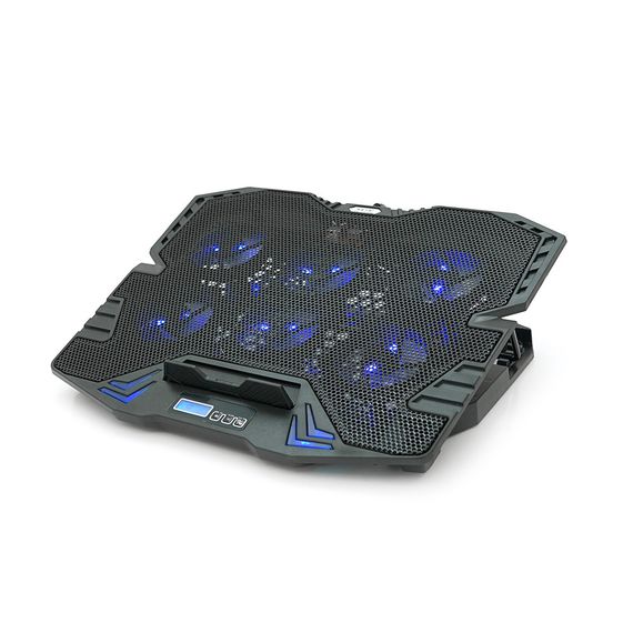 Подставка для ноутбука IceCoorel K8, 10-17", 6*70mm 1800 RPM±10%, корпус пластик+алюминий, 2xUSB2.0 + LCD, 365*297*30mm, Black, | Зображення 2