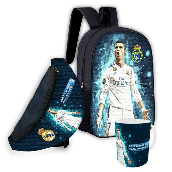 Набір дитячий Футбол Кріштіану Роналду рюкзак 36х27см сумка-бананка, кружка з принтом для хлопчика (01612)