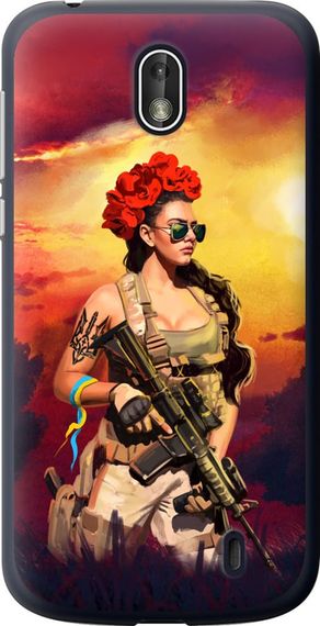 Чехол на Nokia 1 Украинка с оружием "5316u-1373-17620"