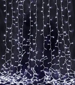 Новогодние гирлянды. Гирлянда водопад 320-400L 3x3м (10х32Ламп) Белая (7150)