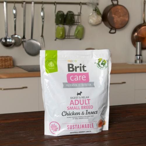 Сухий корм Brit Care Dog Sustainable Adult Small Breed для собак малих порід, з куркою та комахами, 1 кг | Зображення 5