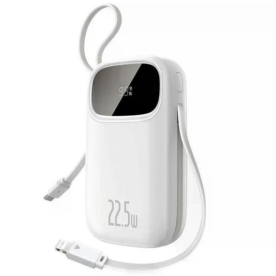 Портативний ЗП Power Bank Baseus EnerFill FC31 PD22.5W with cables 10000 mAh (PPQD3) Moon White