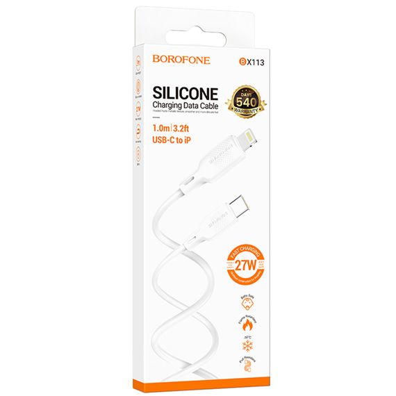 Дата кабель Borofone BX113 Lenny Type-C to Lightning 27W (1m) White | Зображення 3