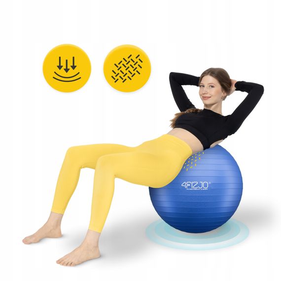 М'яч для фітнесу (фітбол) 4FIZJO 55 см Anti-Burst Blue (P-5905973404723) | Зображення 1