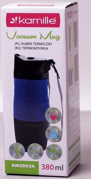 Термокружка Kamille Coffee 380мл з ремінцем, нержавіюча сталь | Зображення 4