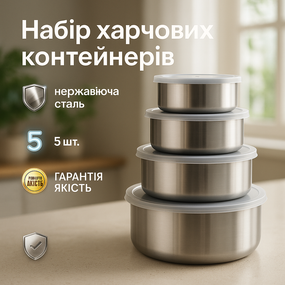 Набор пищевых контейнеров Unique UN-1515 5 шт из нержавеющей стали KB-60