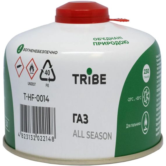 Газовий картридж Tribe 230г різьбовий для туристичних пальників та плит T-HF-0014 | Зображення 3