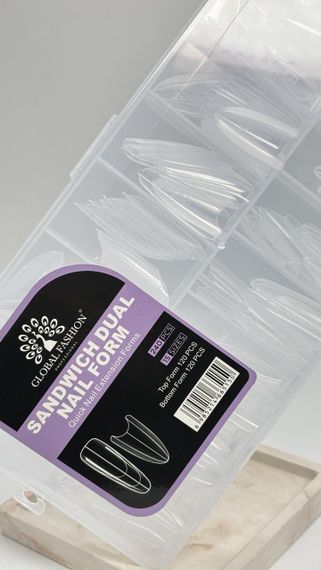 Верхние формы "Сендвич овал" Global Fashion Sandwich Dual Nail Form 240шт в боксе | Зображення 2