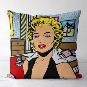 Подушка габардинова з принтом Marilyn Monroe pop art 50x50 (5P_CASA042)