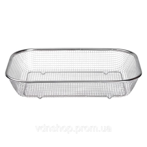 Сито-кошик для миття овочів та фруктів 37.5х27.5х6.8 см друшляк з нержавіючої сталі HP-19-23-L | Зображення 1