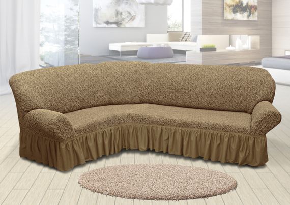 Жакардовий чохол на кутовий диван зі спідницею | Зображення 5