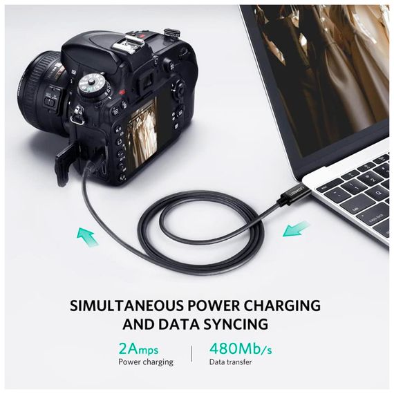 Дата кабель USB-C 2.0 AM to Mini 5P 1.0m US242 black Ugreen (50445) | Зображення 4