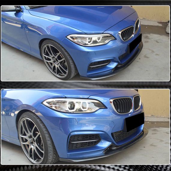 Накладка на передній бампер V1 (для F22/F23 M-Sport, Карбон) для BMW 2 серія F22/23 2014-2021 рр | Зображення 3