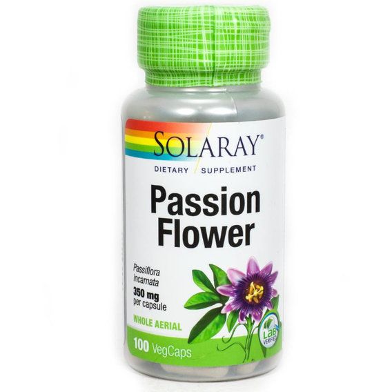 Комплекс для профілактики нервової системи Solaray Passion Flower 350 mg 100 Veg Caps
