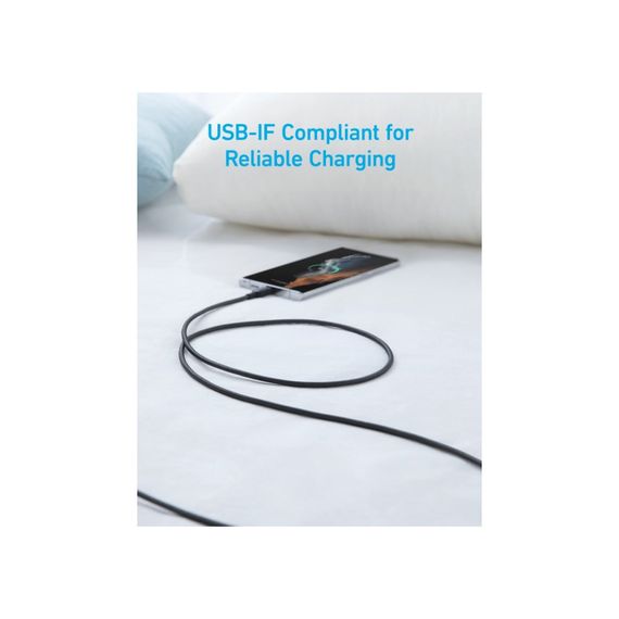 Дата кабель USB 2.0 AM to Type-C 0.9m 322 Black Anker (A81H5G11) | Зображення 4