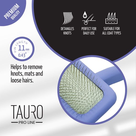 Пуходерка прямокутна Tauro Pro Line, 12 х 17.8 см, фіолетова | Зображення 3