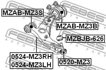 Сайлентблок важеля FORD USA, VOLVO C30, FEBEST (MZABMZ3B) | Зображення 1