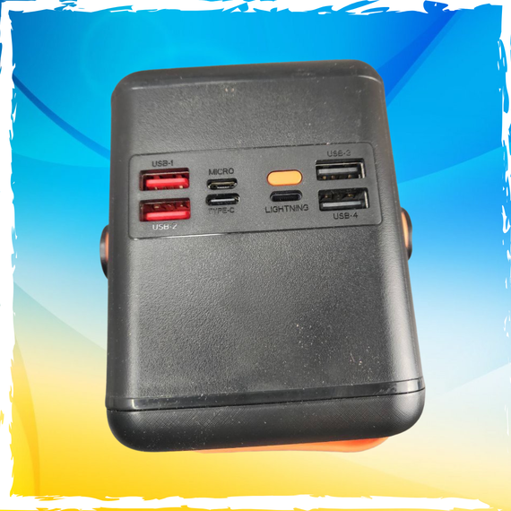 PowerBank 100000mAh, потужний павербанк 100000mAh. Сонячна батарея, LED-лампа, з кабелями | Зображення 3