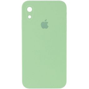 Чехол Silicone Case Square Full Camera Protective (AA) для Apple iPhone XR (6.1") Мятный / Mint