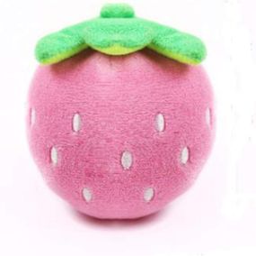Игрушка для собак с пищалкой Клубничка розовая
