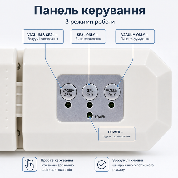 Кухонний вакуумний пакувальник + Пакети, від мережі, 120 Вт, Capper LY-652/Житовий вакууматор | Зображення 1
