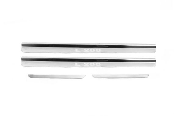 Накладки на пороги Carmos (4 шт, нерж) для Mitsubishi L200 2006-2015 рр