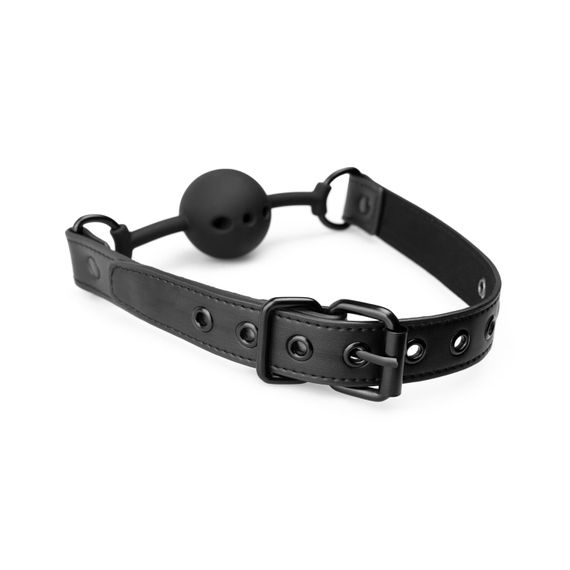 Повітропроникний кляп Bedroom Fantasies: Breathable Silicone Ball Gag, чорний | Зображення 1