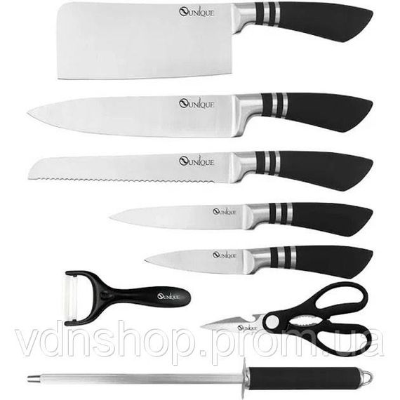 Професійний кухонний набір ножів UNIQUE UN-1835 9 шт, Відмінний набір ножів, Ножі кухонні професійні VW-71 | Зображення 2