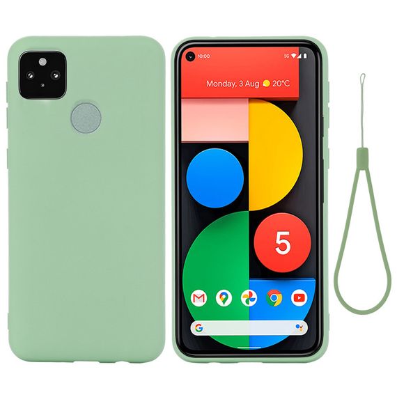 Силіконовий чохол для Google Pixel 4A 5G мятний з мікрофіброю Soft touch